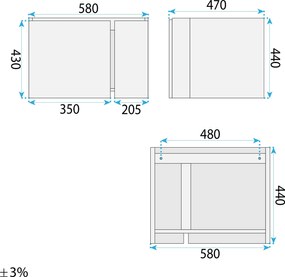 Комплект мебели за баня с мивка Tula 60cm Grey
