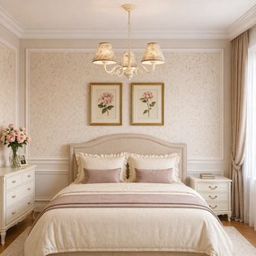 Полилей МОНРО, крем, абажури Сарай Бронз, 3xE27