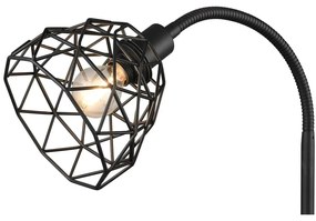 Черна подова лампа с метален абажур (височина 180 cm) Haval - Trio