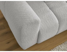 Светлосив сгъваем/с място за съхранение ъглов диван от прежда с примки от букле (десен ъгъл) Roxelane – Bobochic Paris