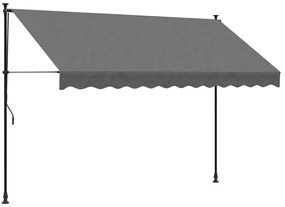 368740 vidaXL Прибираща се тента, антрацит, 300x150 см, плат и стомана