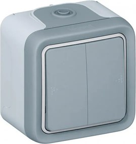 Legrand Сериен девиаторен ключ открит монтаж IP55 цвят Сив Plexo  - 069715