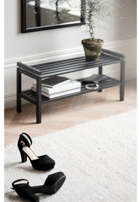 Черна стойка за обувки от масивен дъб Confetti – Rowico