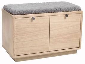 Сива/естествена стойка за обувки от декор от дъб за сядане Confetti – Rowico