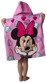 Розово детско пончо от хавлиена материя Minnie - Jerry Fabrics