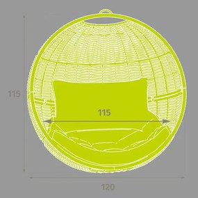 Висящо кресло Hesperide Orbiana, Таупе/Бяло