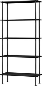 Черен стелаж от декор от дъб 80x163x35 cm Teidi – noo.ma