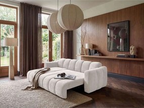 Кремав шенилов сгъваем ъглов диван (ляв ъгъл) Michell – Miuform