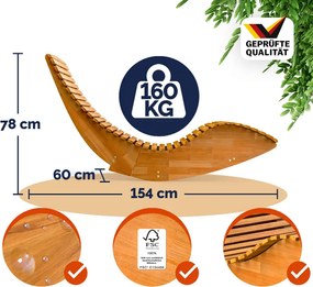 Люлеещ се шезлонг за сауна Java от акациева дървесина