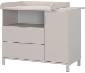 Кремав детски скрин с маса за преповиване 115x102x77 cm Alkmaar – Germania