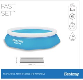 Надуваем басейн Bestway - 305см . х 76 см. PVC с помпа