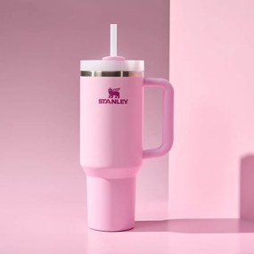Розов термос със сламка от неръждаема стомана 1,18 l Quencher H2.0 FlowState Tumbler Cherry Blossom – Stanley
