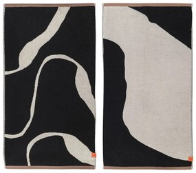 Черно-бели кърпи в комплект от 2 бр. от органичен памук 50x90 cm Nova Arte - Mette Ditmer Denmark