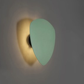 Дизайнерска стенна лампа зелена органична 32 см 2 светлини - Pulley