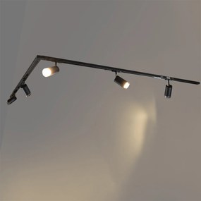 Модерна релсова система за осветление с 5 черни димни прожектори 1-фазов - Iconic Jeana