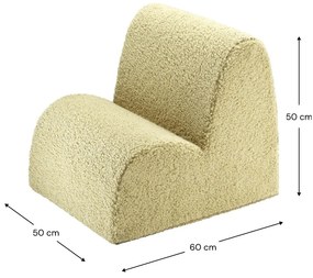 Зелен детски стол от букле Cloud – Wigiwama