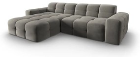 Ъглов диван от сиво кадифе (ляв ъгъл) Kendal - Micadoni Home