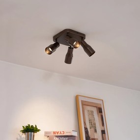 Квадратен таванен прожектор тъмен бронз GU10 50 mm 4-светлинен - Stanley