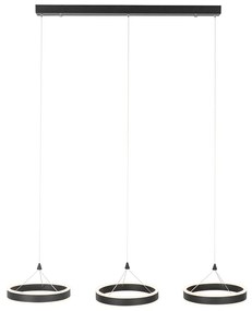 Висяща лампа черна продълговата с LED 3-степенно димиране 3-светлина - Lyani
