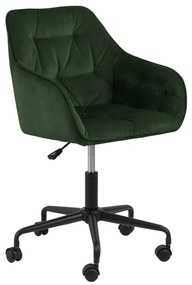 Зелен офис стол с кадифена повърхност Brooke - Actona