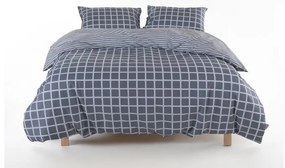 Сиво двойно удължено спално бельо от памук Renforcé 240x220 cm Linear Calm Geometric – Mila Home Luxury