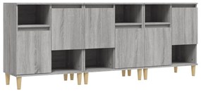 3185741 vidaXL Сайдборд, 3 бр, сив сонома, 60x35x70 см, инженерно дърво