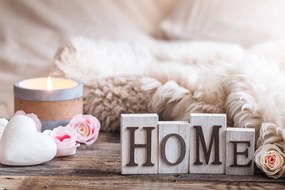 Фототапет – Натюрморт с надпис Home