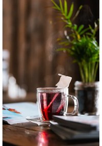 Комплект от 2 стъклени чаши с двойна стена и чинийка, 250 ml Amo - Vialli Design