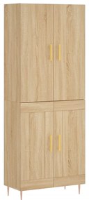 3195782 vidaXL Висок шкаф, дъб сонома, 69,5x34x180 см, инженерно дърво