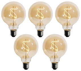 Комплект от 5 E27 Димируема LED спирална крушка G95 4W 270lm 2200K
