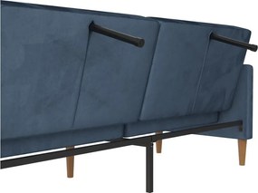 Син кадифен разтегателен диван 207 cm Lilly – Støraa