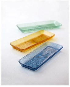 Синя стъклена чиния за сервиране 14x38 cm Kusintha - Bitz