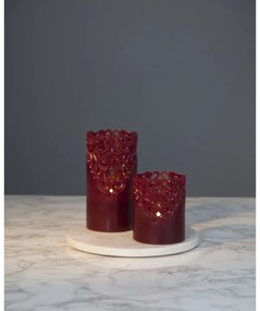 LED свещ от червен восък, височина 10 см Clary - Star Trading