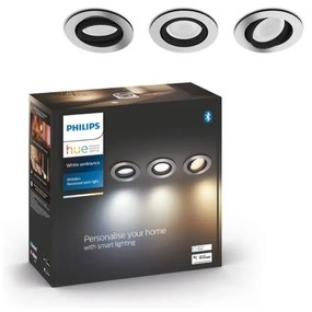 Philips - К-кт 3x LED Димируема лампа за вграждане Hue MILLISKIN 1xGU10/5,7W/