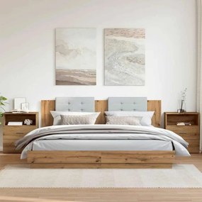 856567 vidaXL Нощни шкафчета, 2 бр, дъб артизан, 50x32x60 см, инженерно дърво