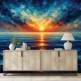 Самозалепващ фототапет – Драматичен залез над океана