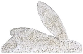 Светлосив ръчно изработен памучен детски килим подходящ за пране 130x135 cm Bunny – Lorena Canals