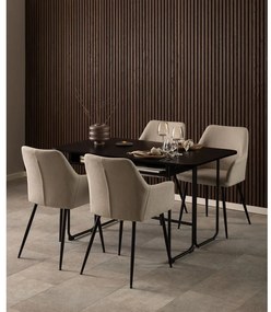 Бежови тапицирани трапезни столове в комплект с подлакътници 2 бр. Lizzy – Actona