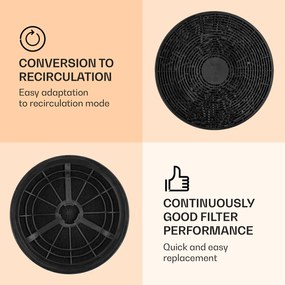 Klarstein Филтър с активен въглен за кухненски абсорбатор Резервна част 2 филтъра Ø 17,5 см