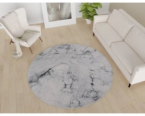 Светлосив миещ се кръгъл килим ø 100 cm - Vitaus