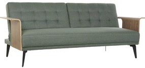 Разтегателен диван DKD Home Decor 203 x 87 x 81 cm Черен Метал Кафяв Зелен