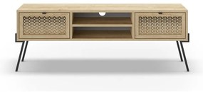 Масичка за телевизор с дъбов декор в естествен цвят 140x51 cm Ecrin - Marckeric