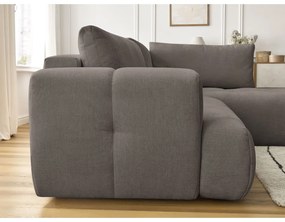 Кафяво-сив сгъваем/с място за съхранение ъглов диван (десен ъгъл/L форма) Fuji – Bobochic Paris