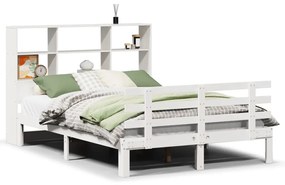 3322750 vidaXL Легло с етажерка за книги, без матрак, 140x190 см, бор масив