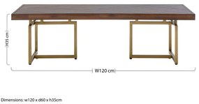 Кафява кръгла маса за кафе 60x120 cm Brando - Premier Housewares