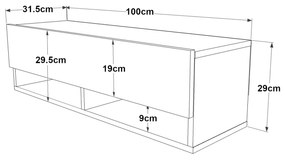 ТВ маса Laitila 100x31.5x29.5cm рустик дъб/антрацит []