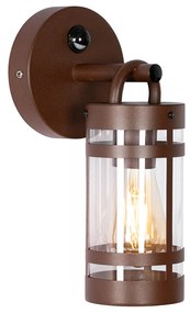 Външна стенна лампа ръждяво кафява IP44 с датчик за движение - Ruben