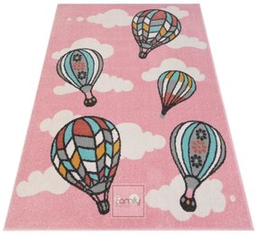 Детско килимче с балони в пастелно розово Ширина: 140 см | Дължина: 190 см
