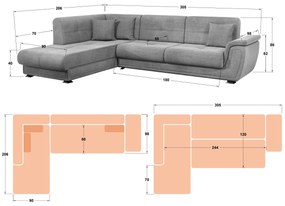 Разтегателен ъглов диван + клик-клак механизъм Принцес лукс