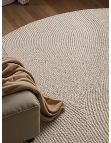 Ръчно изработен вълнен кръгъл килим в светло естествен цвят ø 150 cm Eleni Natural White – Hanse Home
